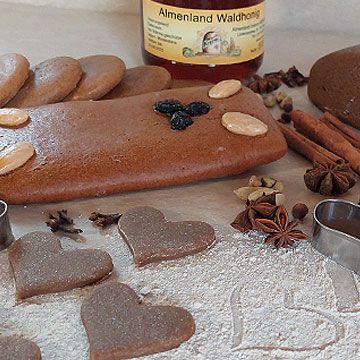 Lebkuchen, ausschließlich mit Honig gesüßt